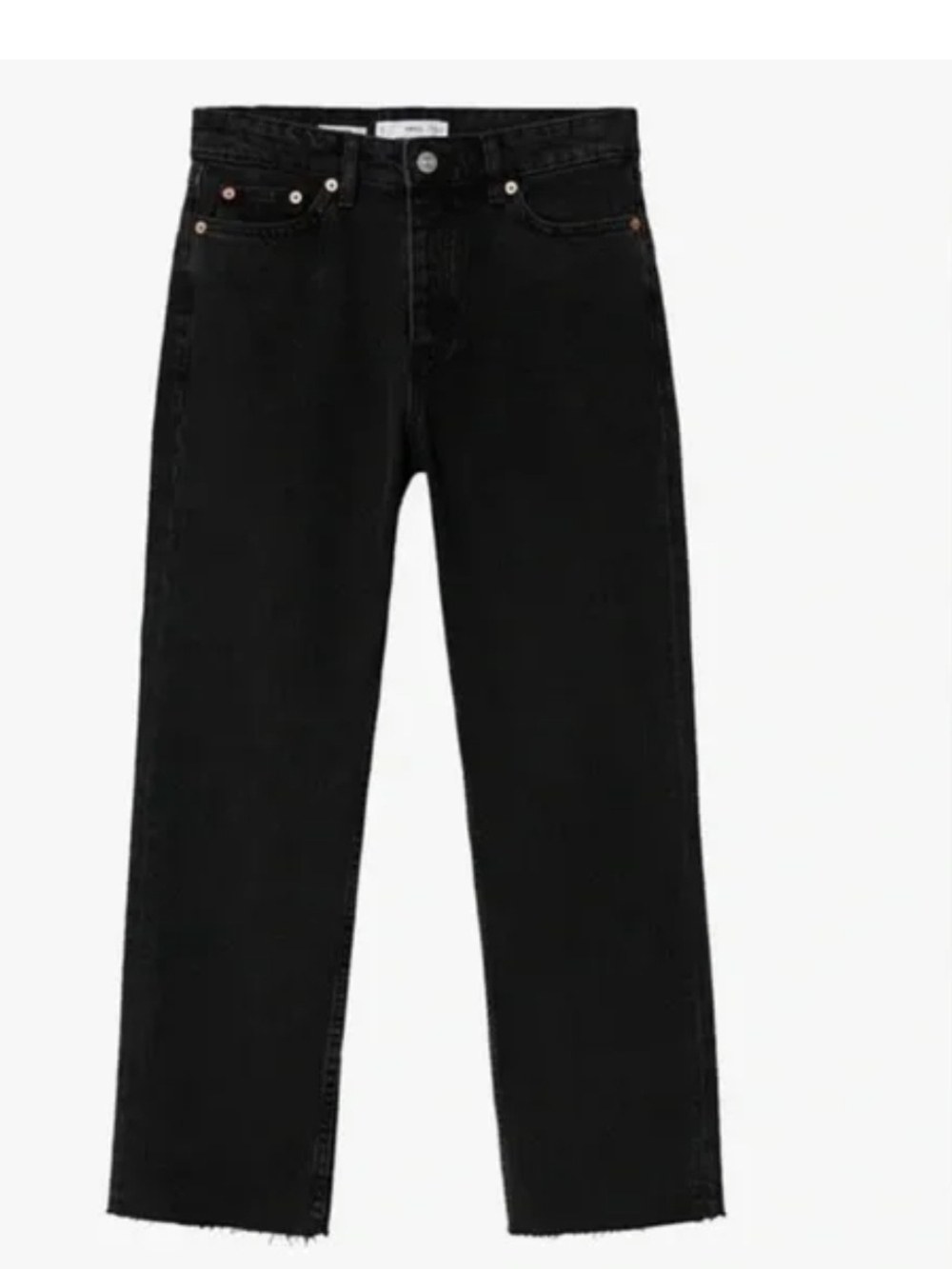 Mango Havana High-Rise Black Wash Straight Jeans Size 10 - Picture 3 of 14